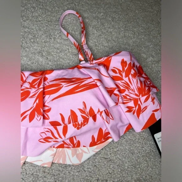 NWT BCBG MAXAZRIA - Isabella Ruffle One-Shoulder Bikini Top - Size 10 - Picture 5 of 9